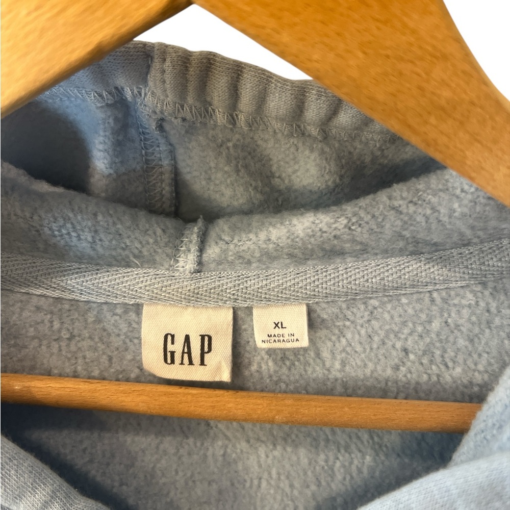 GAP Women's Light Blue Zip-Up Hoodie -Y2K Aesthetic - Picture 3 of 6